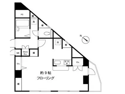 カーサスプレンディッド(1K/6階)の間取り写真