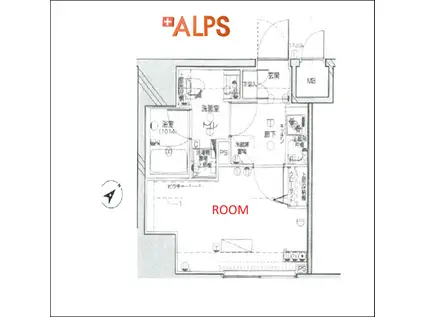 レア横濱ベイステージ(1K/7階)の間取り写真