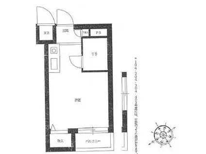 トーシン・フェニックスマンション永福町(ワンルーム/2階)の間取り写真