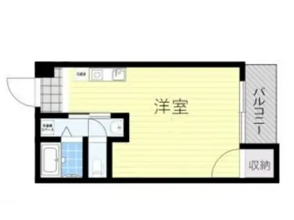 メビウス南巽レジデンス(1K/3階)の間取り写真