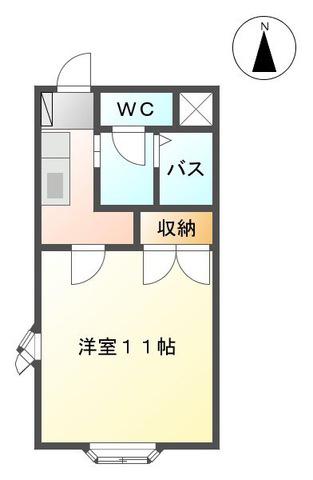 ラボーテ栄(1K/1階)の間取り写真