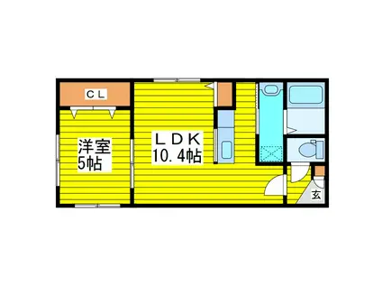 クレストN13(1LDK/1階)の間取り写真