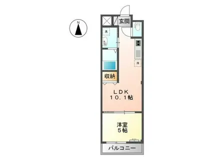 アフロディテ(1LDK/2階)の間取り写真