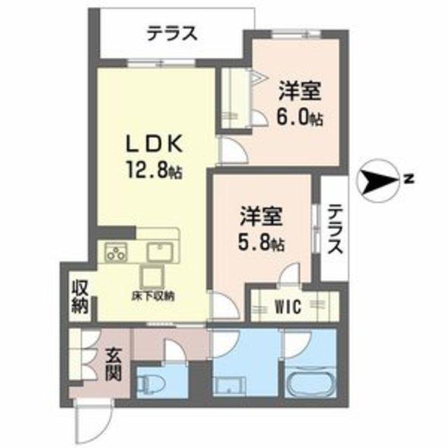 スプレンドーレ新金岡(2LDK/2階)の間取り写真