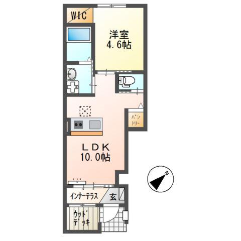 クルール(1LDK/1階)の間取り写真