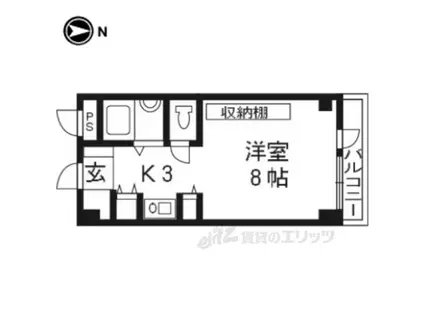 第24長栄アビタシオン(1K/2階)の間取り写真