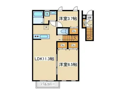 カーサフレスコ(2LDK/2階)の間取り写真