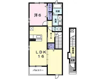 コンフォータブル(2LDK/2階)の間取り写真