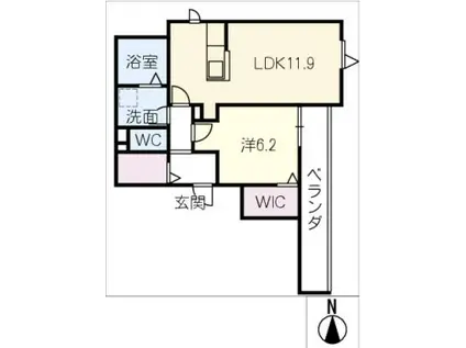 プライア桜山(1LDK/3階)の間取り写真