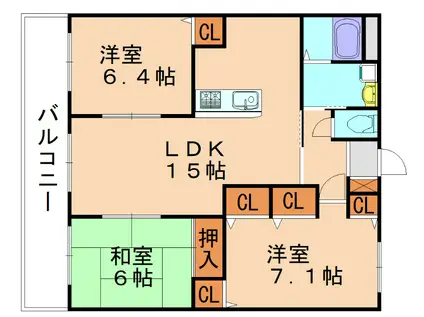 ロイヤルヒルズ美和台(3LDK/3階)の間取り写真