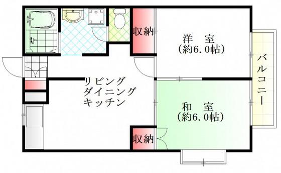 エステートピア伊藤A(2DK/1階)の間取り写真