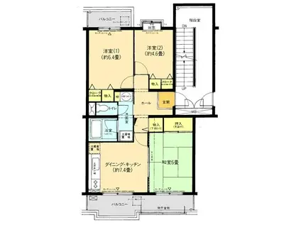レジエ戸塚深谷2号棟(3DK/4階)の間取り写真