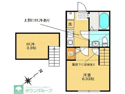 ルマーク鶴川(1K/2階)の間取り写真