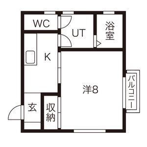 パークヒルズ(1K/1階)の間取り写真