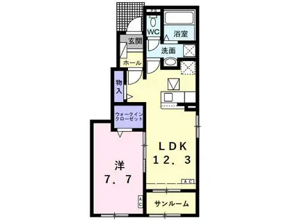FELICEII(1LDK/1階)の間取り写真
