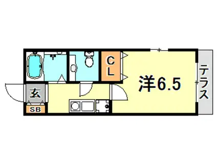 アンソレイエ(1K/1階)の間取り写真