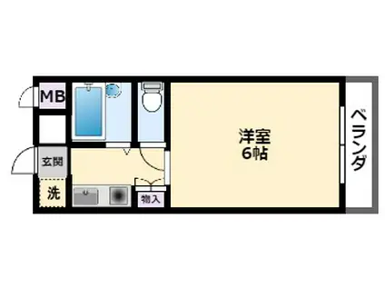 KINGガーデン(1K/1階)の間取り写真