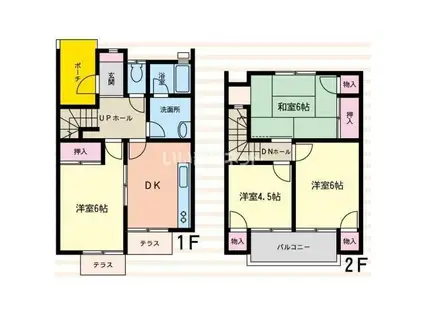 みつわ台パークハウス(4DK/1階)の間取り写真