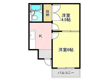 メロウレジデンス(2K/1階)の間取り写真