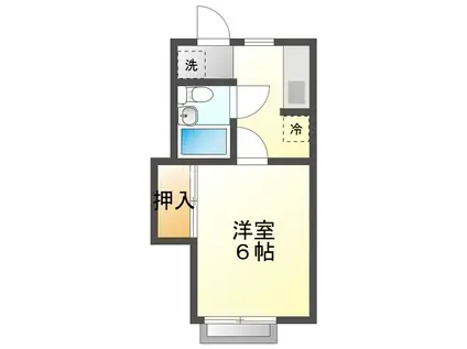 雅15ハイム(1K/2階)の間取り写真