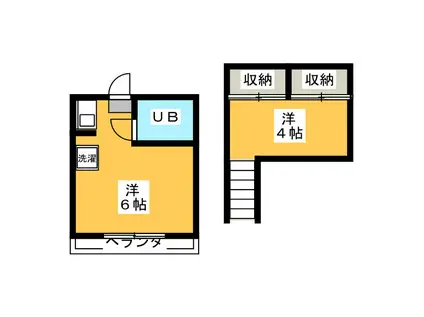 メゾンドたかの台(ワンルーム/2階)の間取り写真
