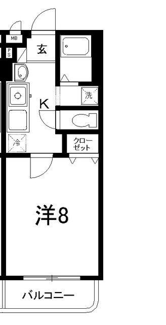 アルカサール(1K/1階)の間取り写真
