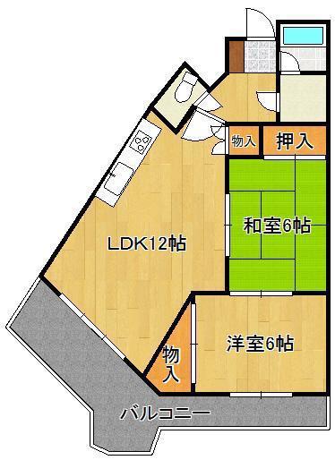 パラシオ高塔(2LDK/6階)の間取り写真
