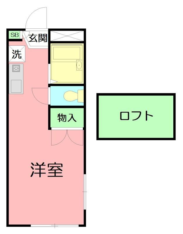 ＪＲ東海道本線 平塚駅 徒歩32分 2階建 築30年(1K/1階)の間取り写真