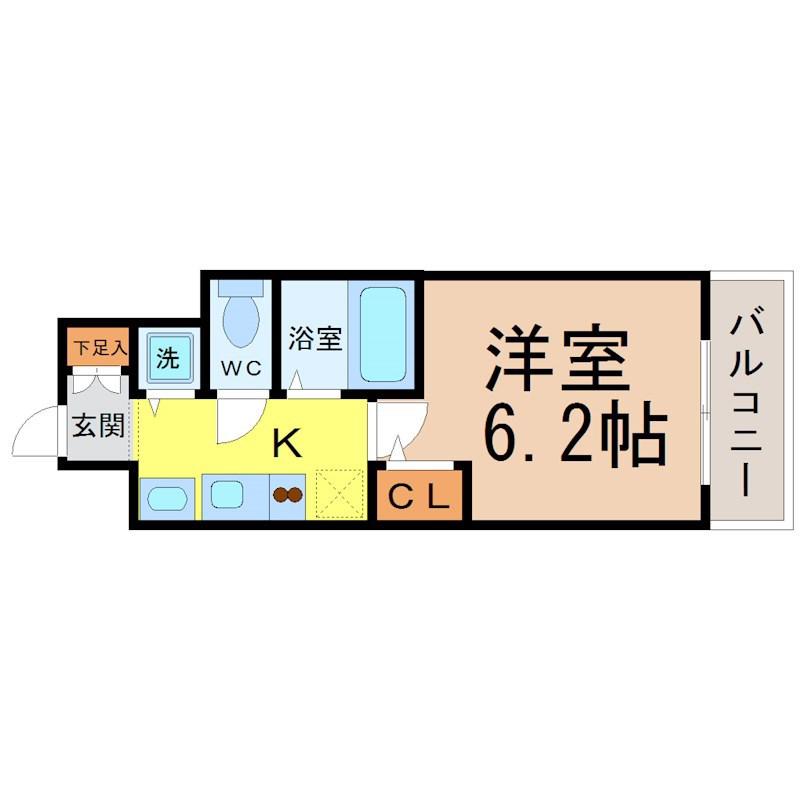 プレサンス鶴舞公園ウエスト(1K/5階)の間取り写真