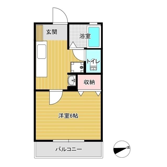 プロト3(1K/2階)の間取り写真