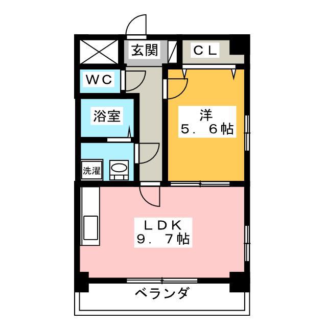 メゾンDEウノ(1LDK/4階)の間取り写真