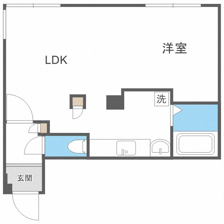 メゾンドール(1LDK/3階)の間取り写真