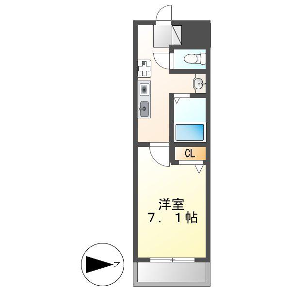 プリムローズマンション(1K/3階)の間取り写真