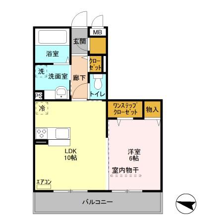 ステラタウン プルケリマ(1LDK/2階)の間取り写真