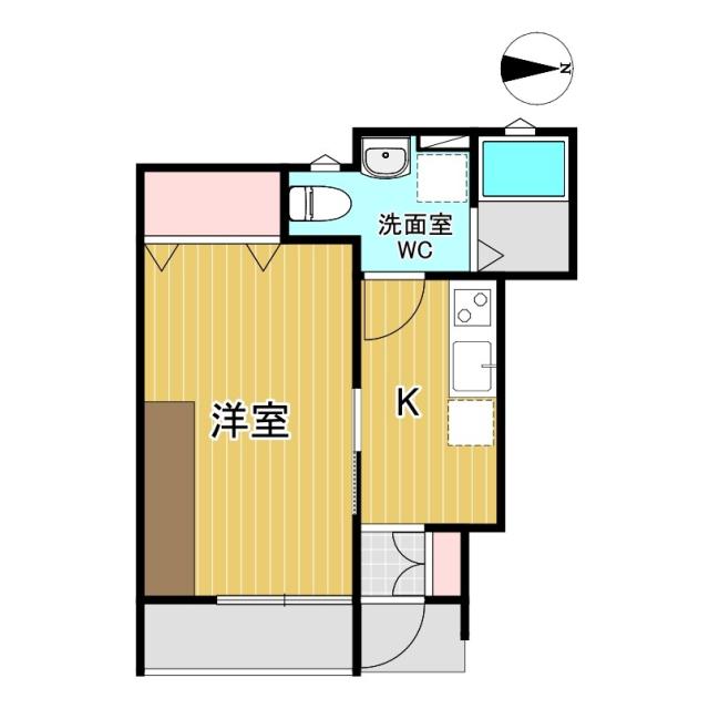 レセナ湊東II(1K/1階)の間取り写真