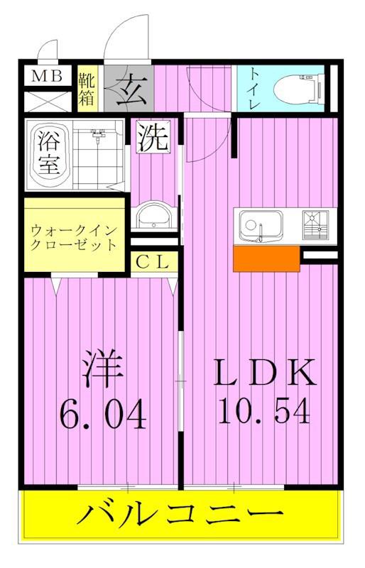 セジュール西新井(1LDK/1階)の間取り写真
