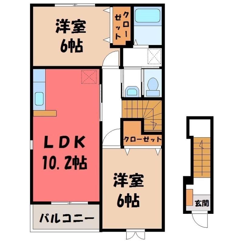 サンリット I(2LDK/2階)の間取り写真
