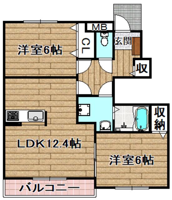 アルドーレ(2LDK/1階)の間取り写真