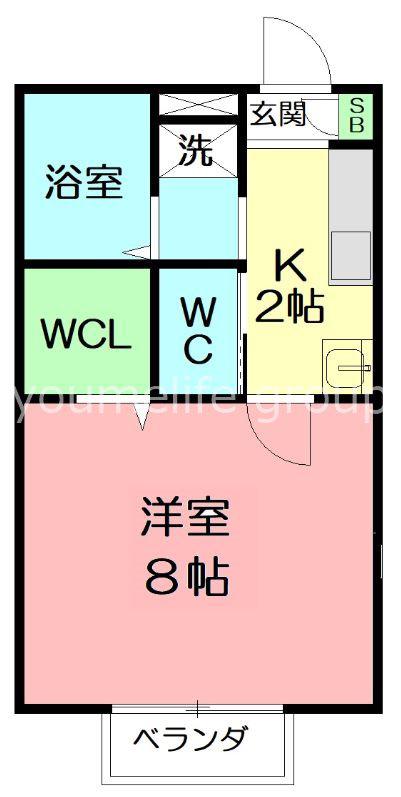 ALAND(1K/1階)の間取り写真