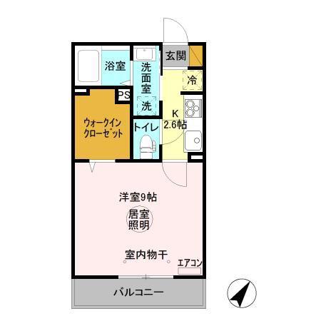 三の丸キャッスル A(1K/3階)の間取り写真