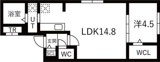 LAND TOYOHIRA(1LDK/2階)の間取り写真