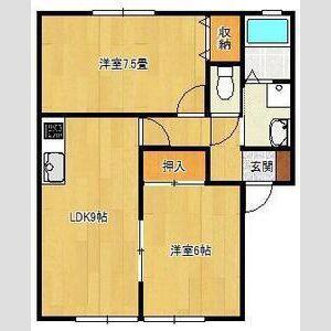 パナハイツ薮塚A棟(2DK/1階)の間取り写真