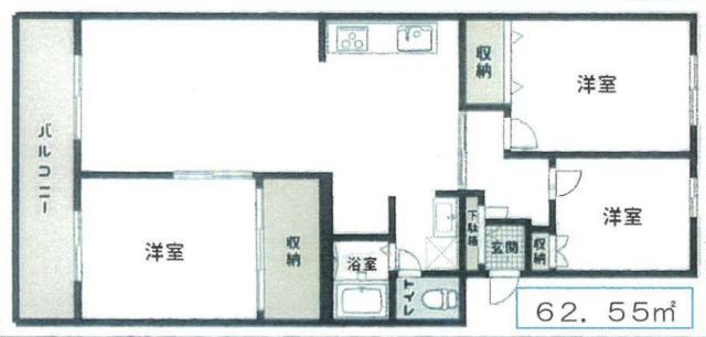 行徳コリーナ(3LDK/5階)の間取り写真