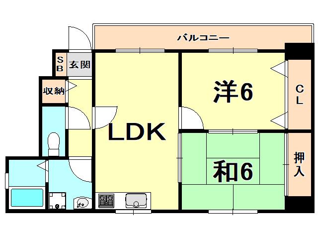 フォルテN(2LDK/3階)の間取り写真