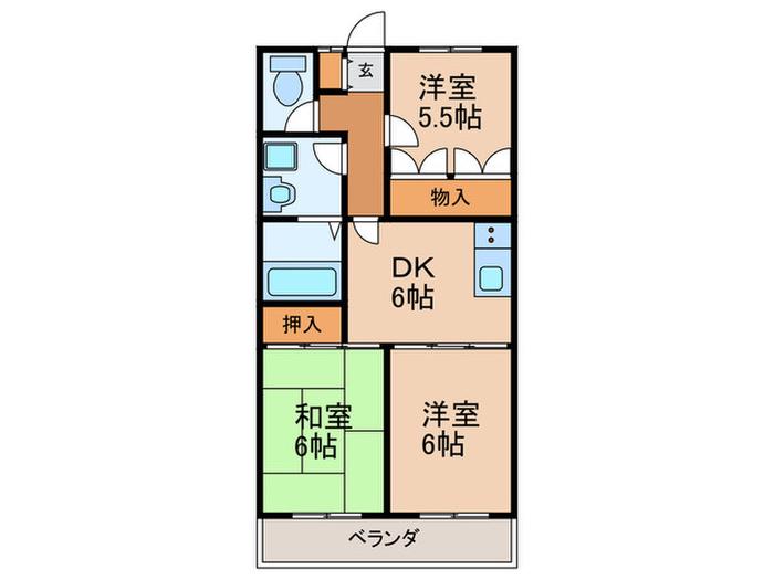 メゾンパークサイド(3DK/3階)の間取り写真
