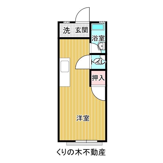コーポオメガ(ワンルーム/1階)の間取り写真