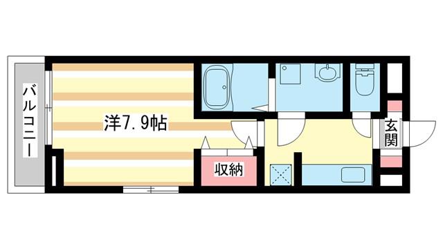 メゾンド・ローズ(1K/2階)の間取り写真