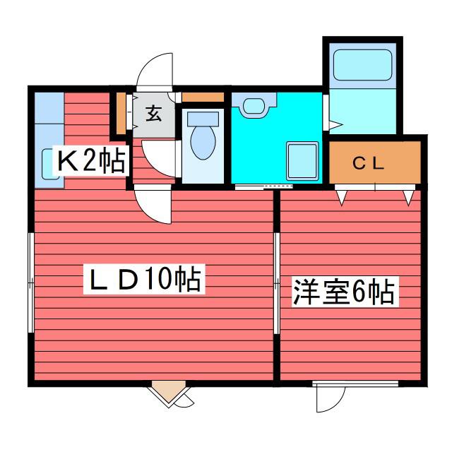 日勝ハウス(1LDK/1階)の間取り写真