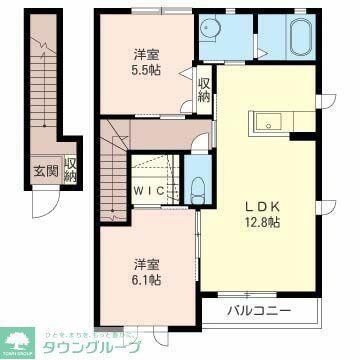 エントピアA(2LDK/2階)の間取り写真