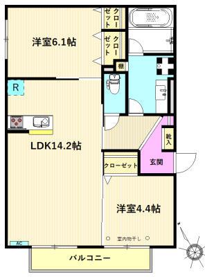 イル・メグ(2LDK/2階)の間取り写真